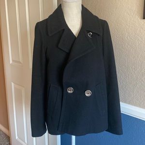 𝅺michael Kors Black Winter Wool Peacoat Small